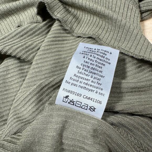 ATM NWT Army Green Modal Rib Long Sleeve Crew Neck Boy Tee Size L Stretch - Picture 7 of 9